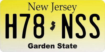 NJ license plate H78NSS