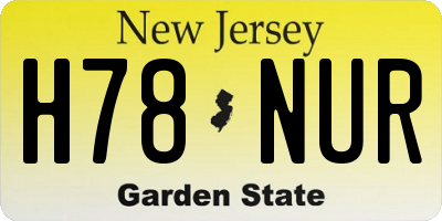 NJ license plate H78NUR