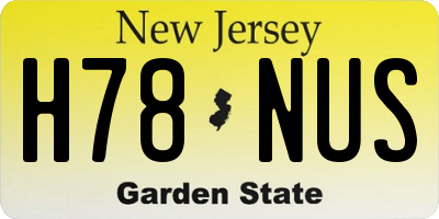 NJ license plate H78NUS