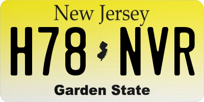 NJ license plate H78NVR