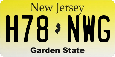 NJ license plate H78NWG