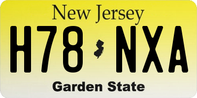 NJ license plate H78NXA