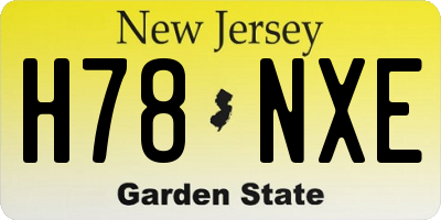 NJ license plate H78NXE