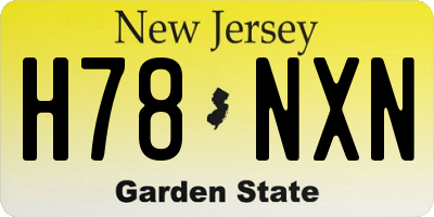 NJ license plate H78NXN