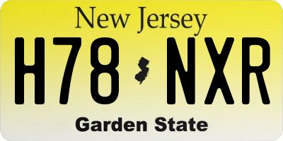 NJ license plate H78NXR