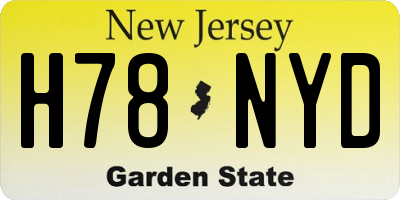 NJ license plate H78NYD