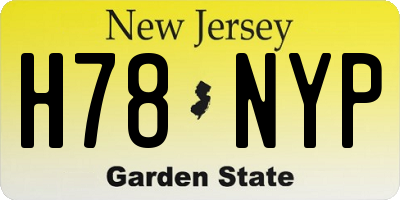 NJ license plate H78NYP