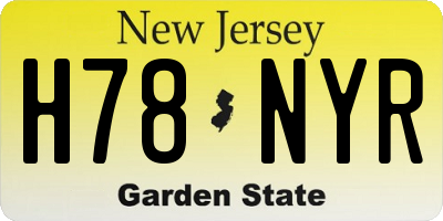 NJ license plate H78NYR