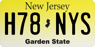 NJ license plate H78NYS