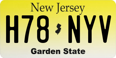 NJ license plate H78NYV