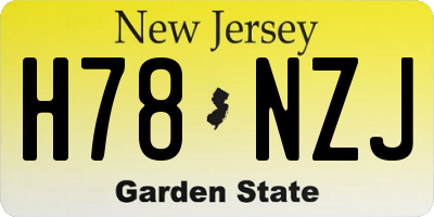 NJ license plate H78NZJ