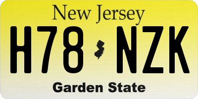 NJ license plate H78NZK