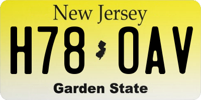 NJ license plate H78OAV