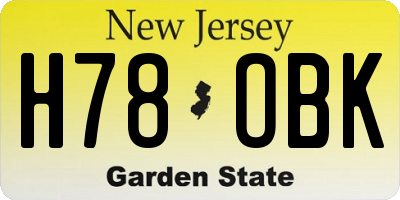 NJ license plate H78OBK