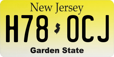 NJ license plate H78OCJ