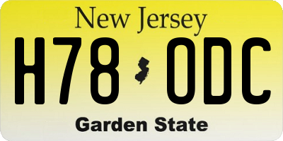 NJ license plate H78ODC