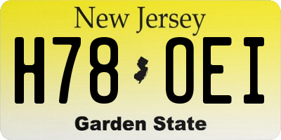 NJ license plate H78OEI