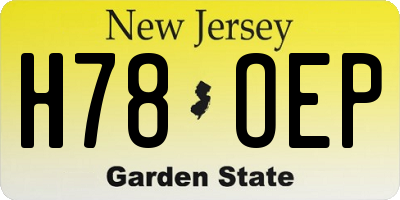 NJ license plate H78OEP