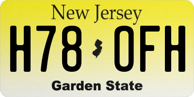 NJ license plate H78OFH