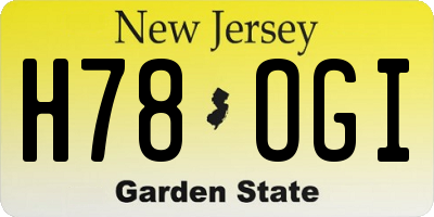 NJ license plate H78OGI