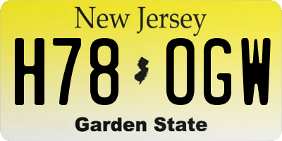 NJ license plate H78OGW