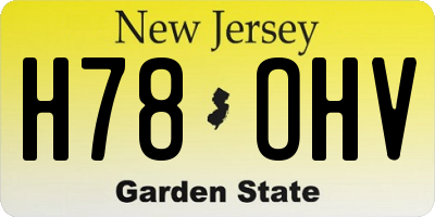 NJ license plate H78OHV