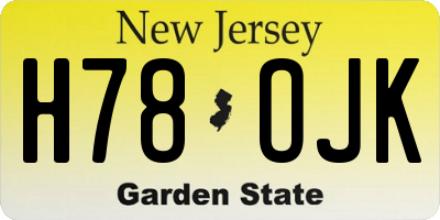 NJ license plate H78OJK