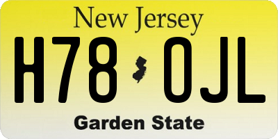 NJ license plate H78OJL
