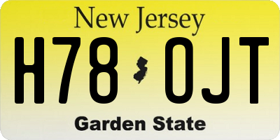 NJ license plate H78OJT