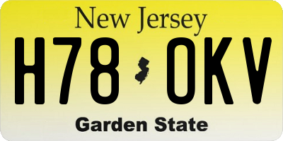NJ license plate H78OKV
