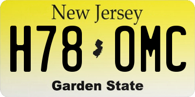 NJ license plate H78OMC
