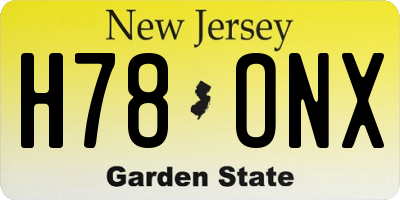 NJ license plate H78ONX