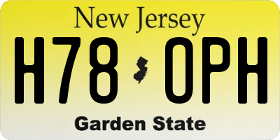 NJ license plate H78OPH