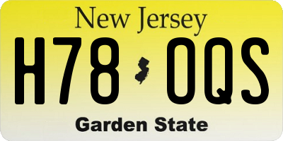 NJ license plate H78OQS