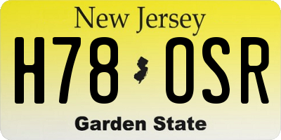NJ license plate H78OSR