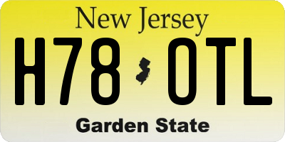 NJ license plate H78OTL