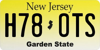 NJ license plate H78OTS