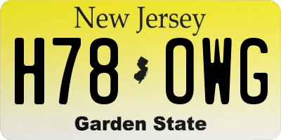 NJ license plate H78OWG