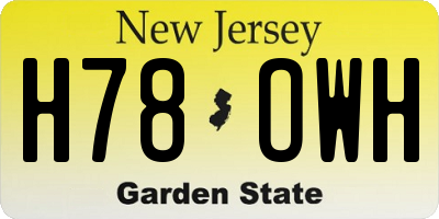 NJ license plate H78OWH