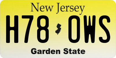 NJ license plate H78OWS
