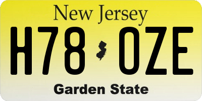NJ license plate H78OZE