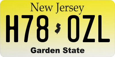 NJ license plate H78OZL