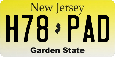 NJ license plate H78PAD