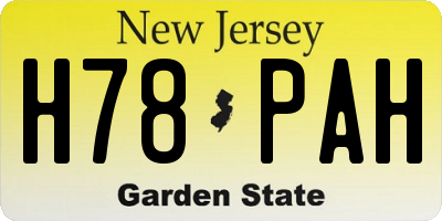 NJ license plate H78PAH
