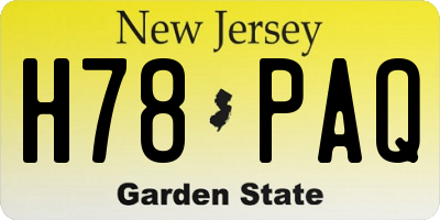 NJ license plate H78PAQ