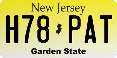 NJ license plate H78PAT