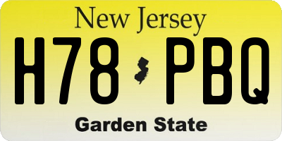 NJ license plate H78PBQ
