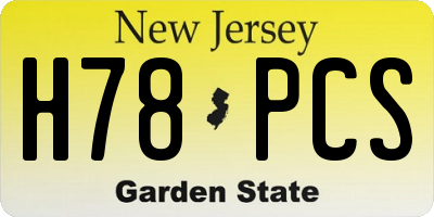 NJ license plate H78PCS