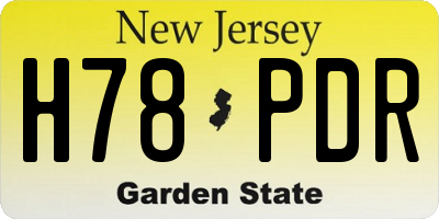 NJ license plate H78PDR