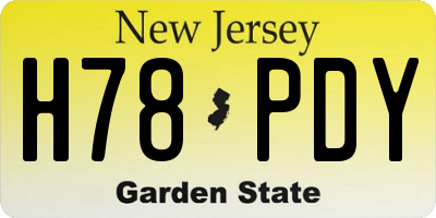 NJ license plate H78PDY